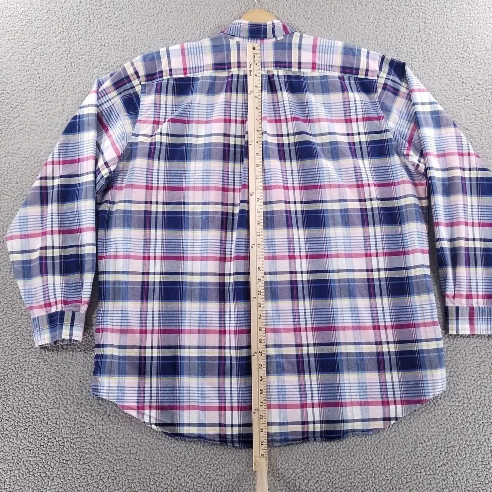 Polo Ralph Lauren Shirt Mens 2XLT Blue Plaid Button Down Oxford Dress Casual